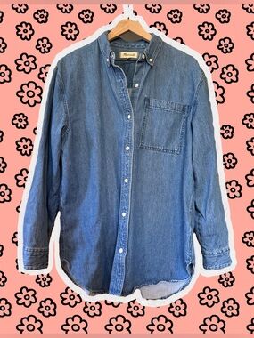 Madewell Women’s Blue Denim Button-Up Shirt